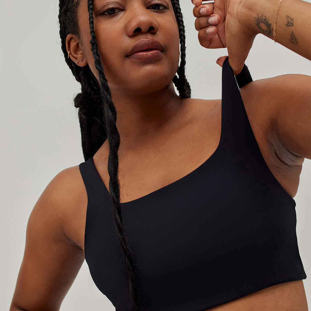 Girlfriend Collective Tommy Square Neck - Black - 1016-BLACK