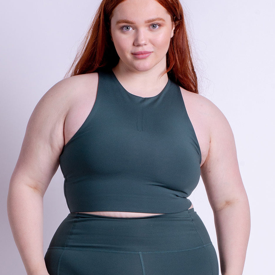 Girlfriend Collective Dylan sports BH, grøn - 1017 - MOSS - Moss