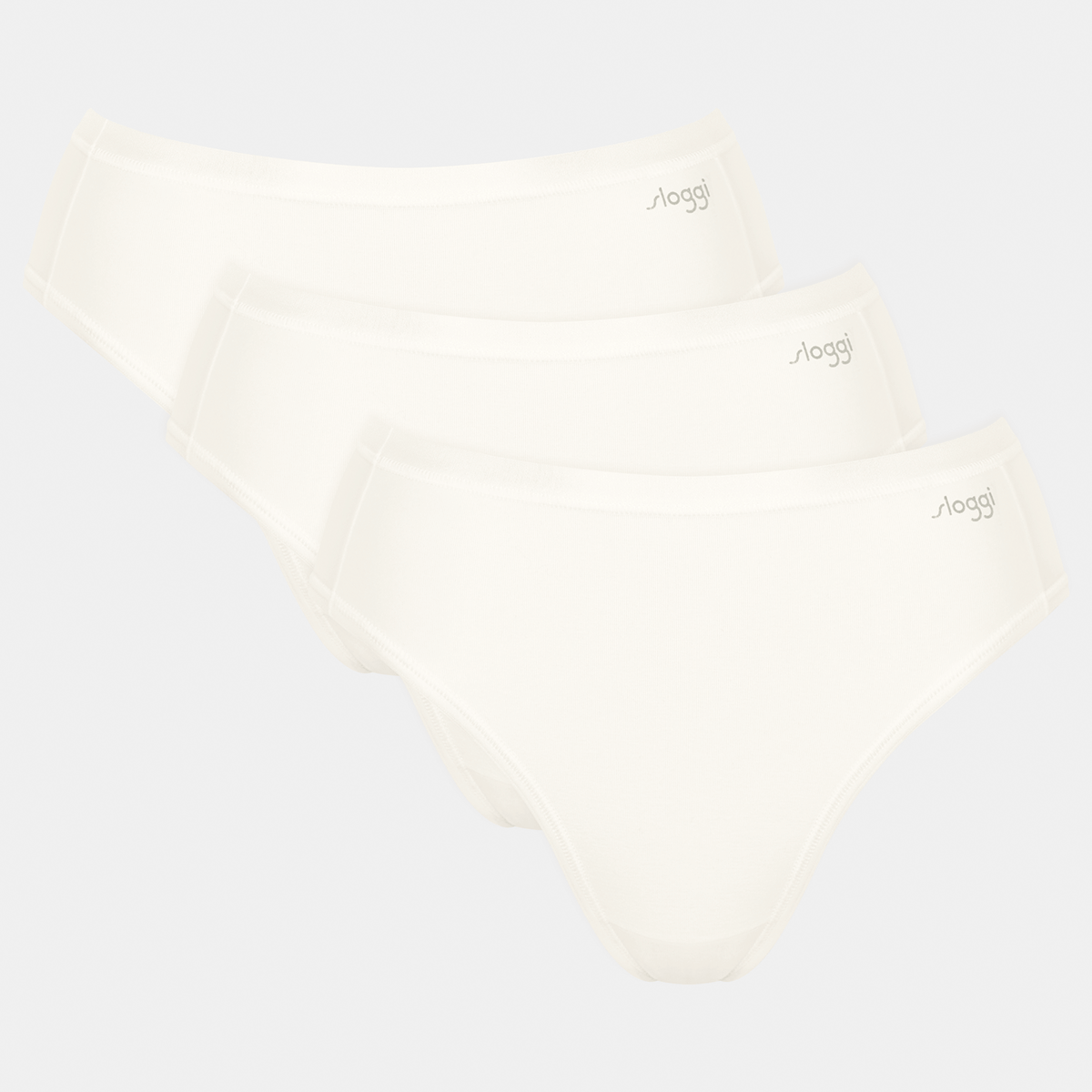 Sloggi Go Daily Cotton 3-Pack tai trusse, hvid - 10222331 - 00GZ - Silk White
