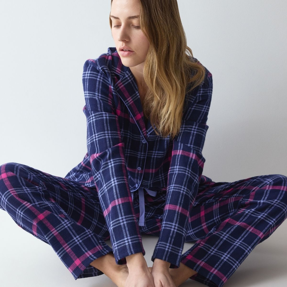 Triumph Boyfriend pyjamas, blå - 10225075 - M007 - Checks