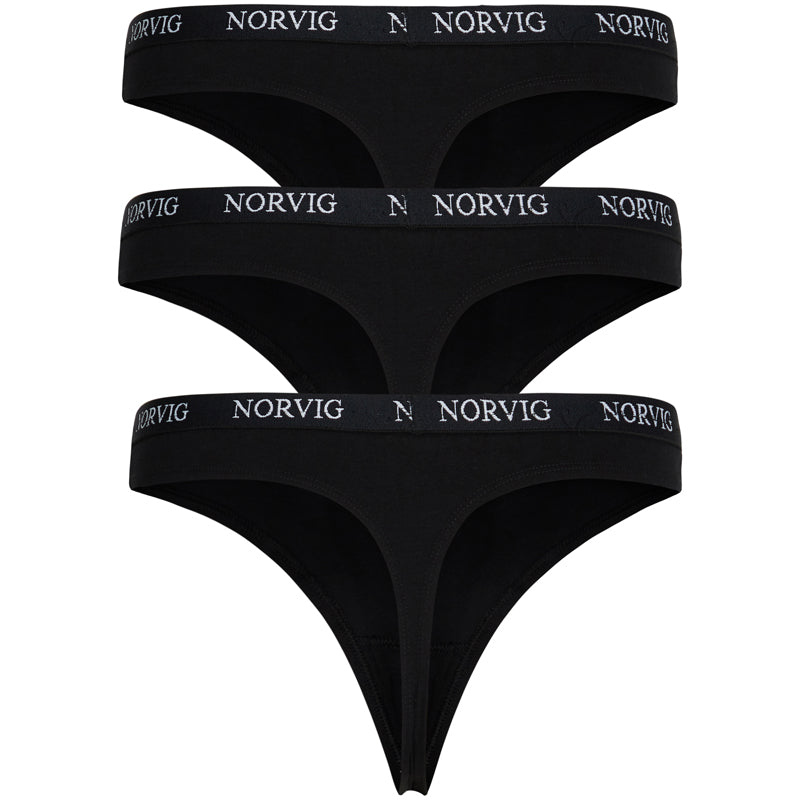 Norvig 3-Pack g-streng, sort - N1150 - SORT - Black
