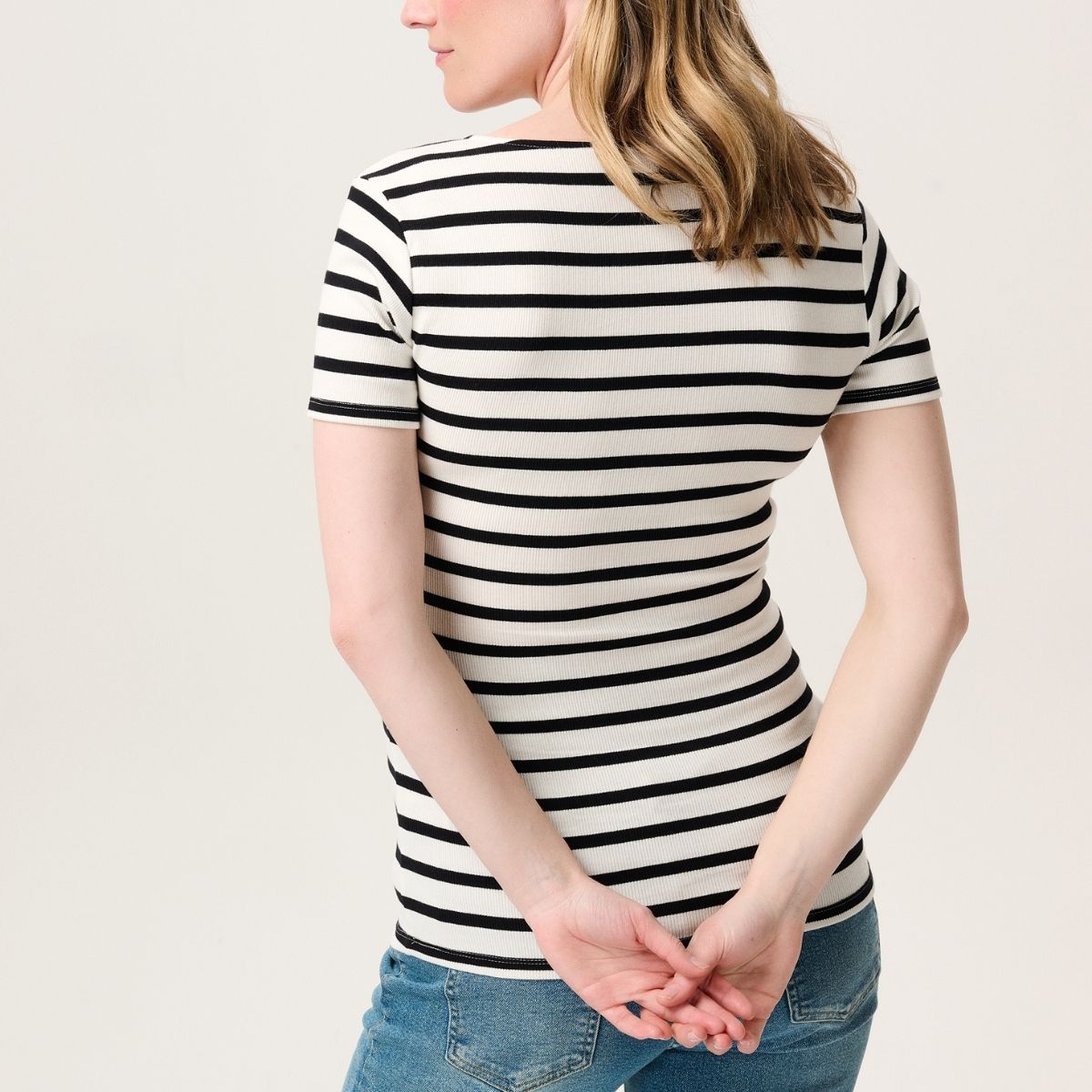 Noppies Sanson Amme t-shirt, hvid - 50N0013 - N340 - Cream Stripe