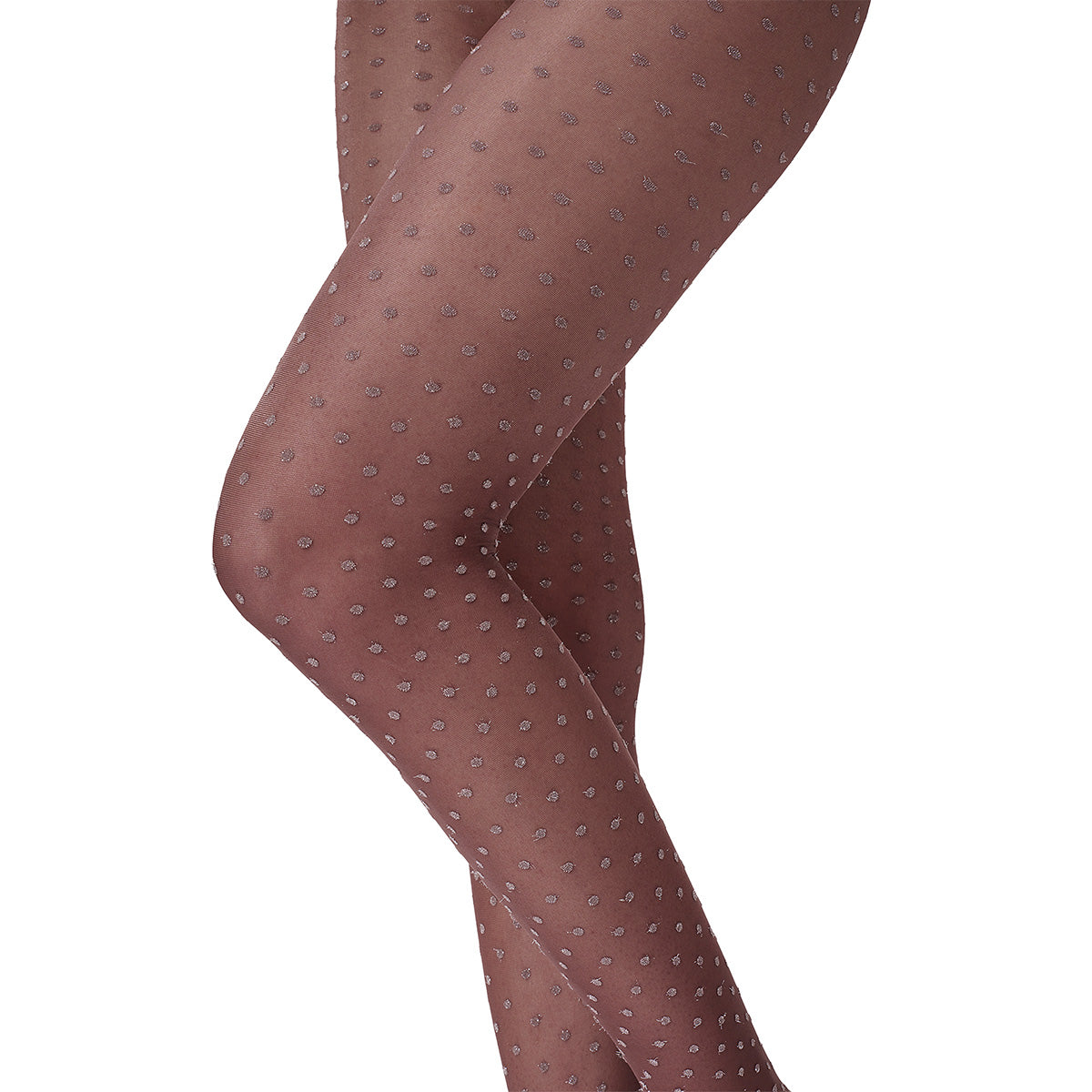 Wolford Shimmer Dots 20 Denier strømpebukser, brun - 17690 - 8231 - Dark Wood/silver