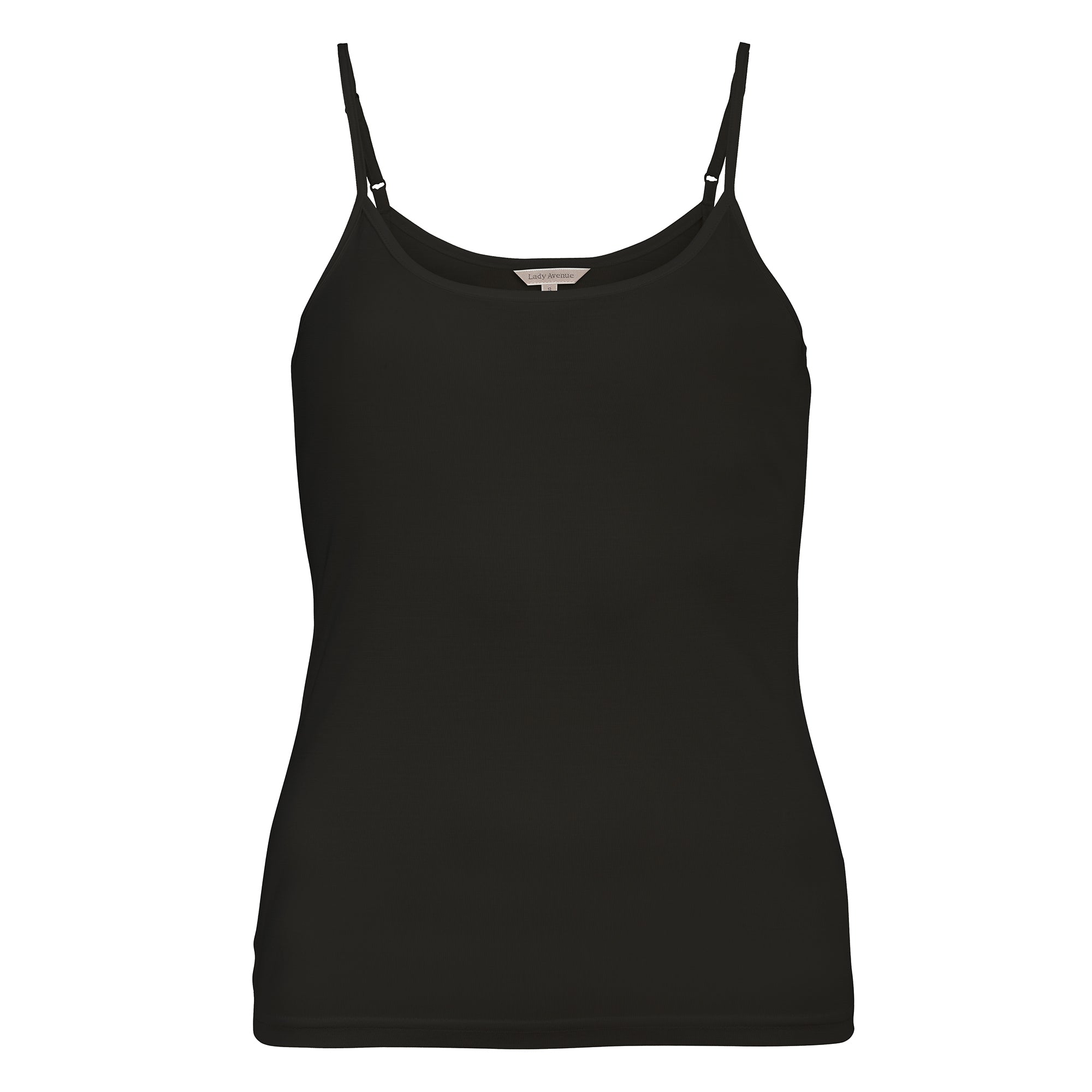 Lady Avenue Silk Jersey Camisole top, sort - 23-10401 - 02 - Black