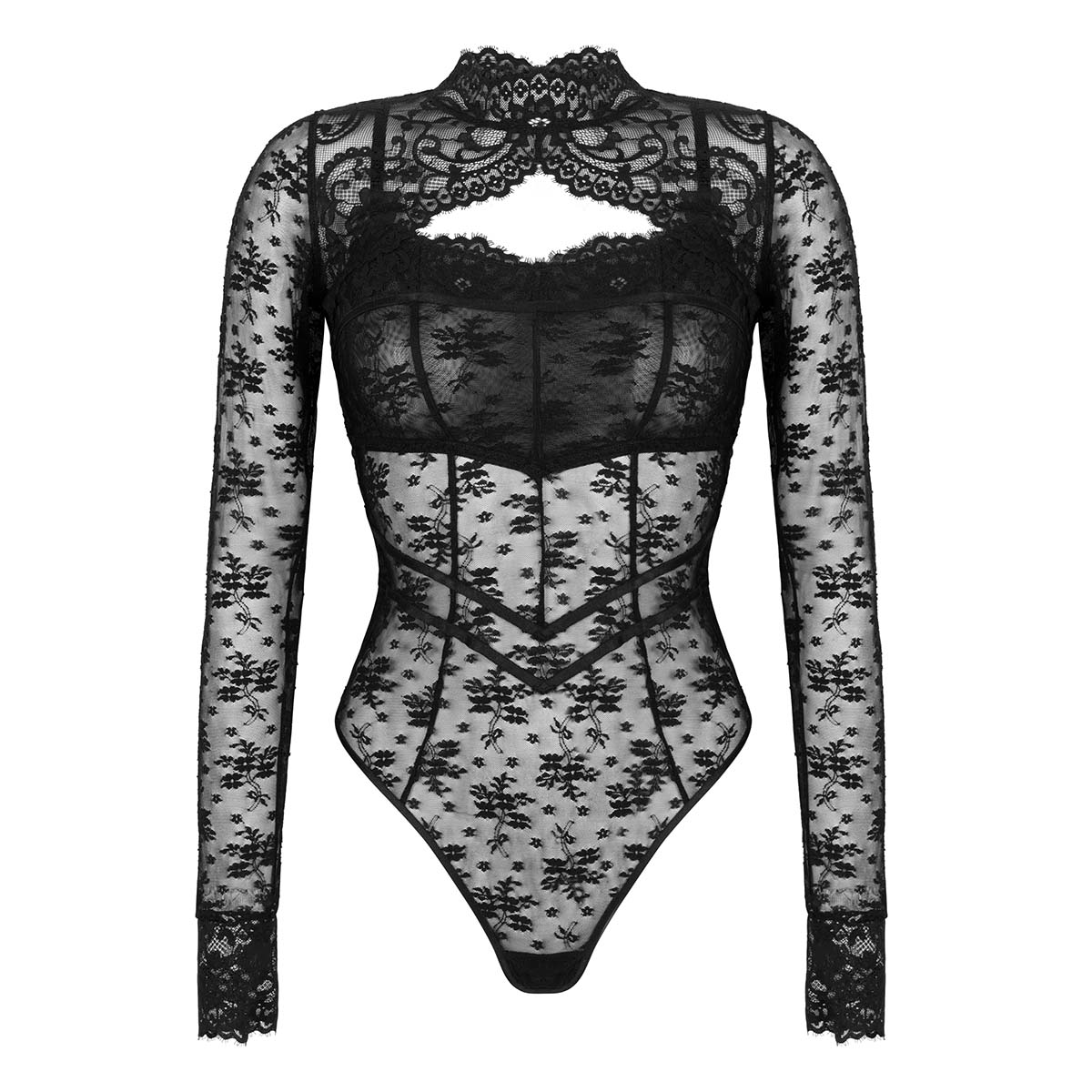 Hunkemöller Faith bodystocking, sort - 304149 - BLACK - Black