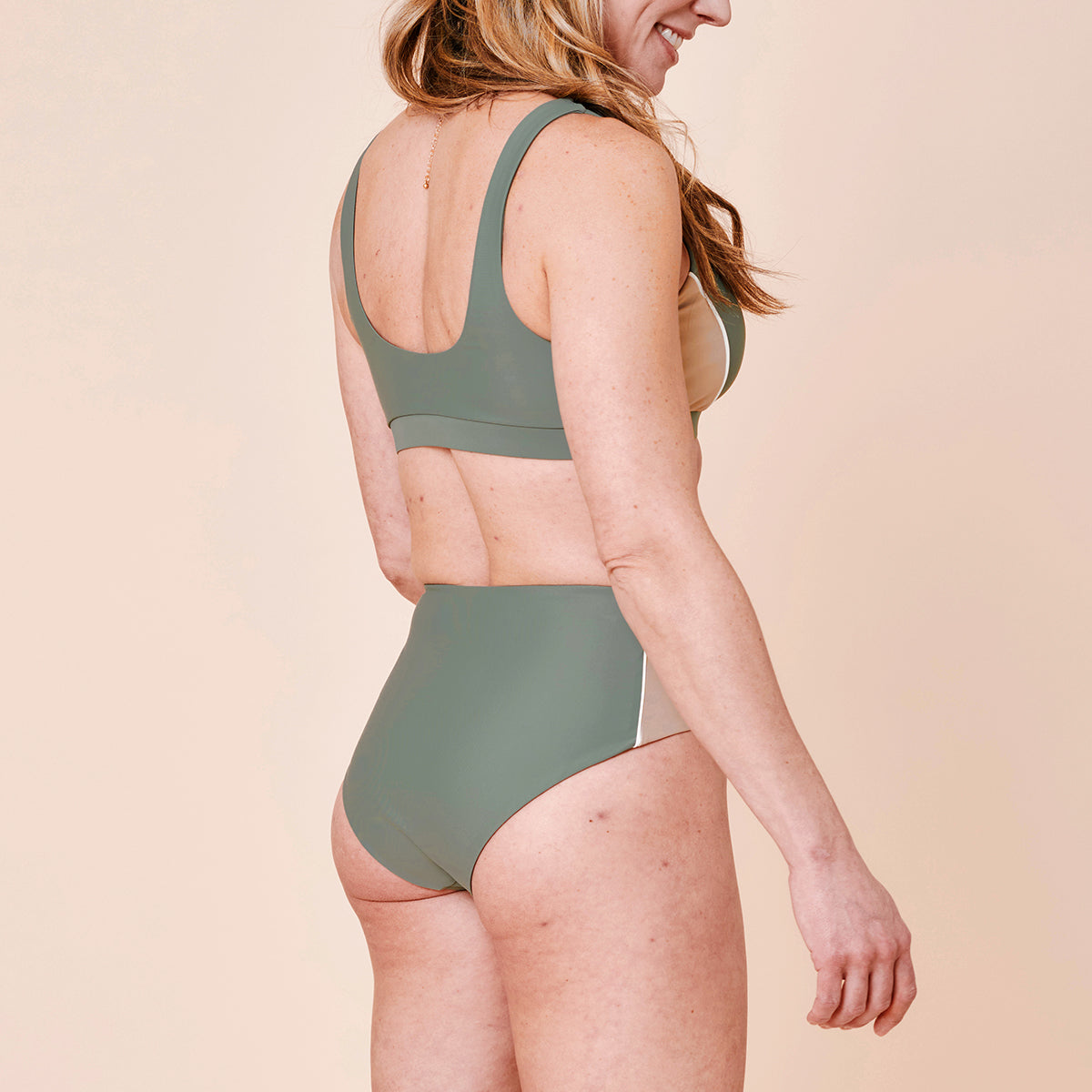 Copenhagen Cartel Ubud High Waist bikinitrusse, multi - 47935 - Army/Sand - Army