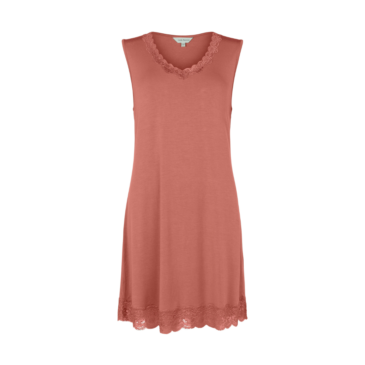 Lady Avenue Bamboo natkjole, rød - 51-20515 - 357 - Terracotta