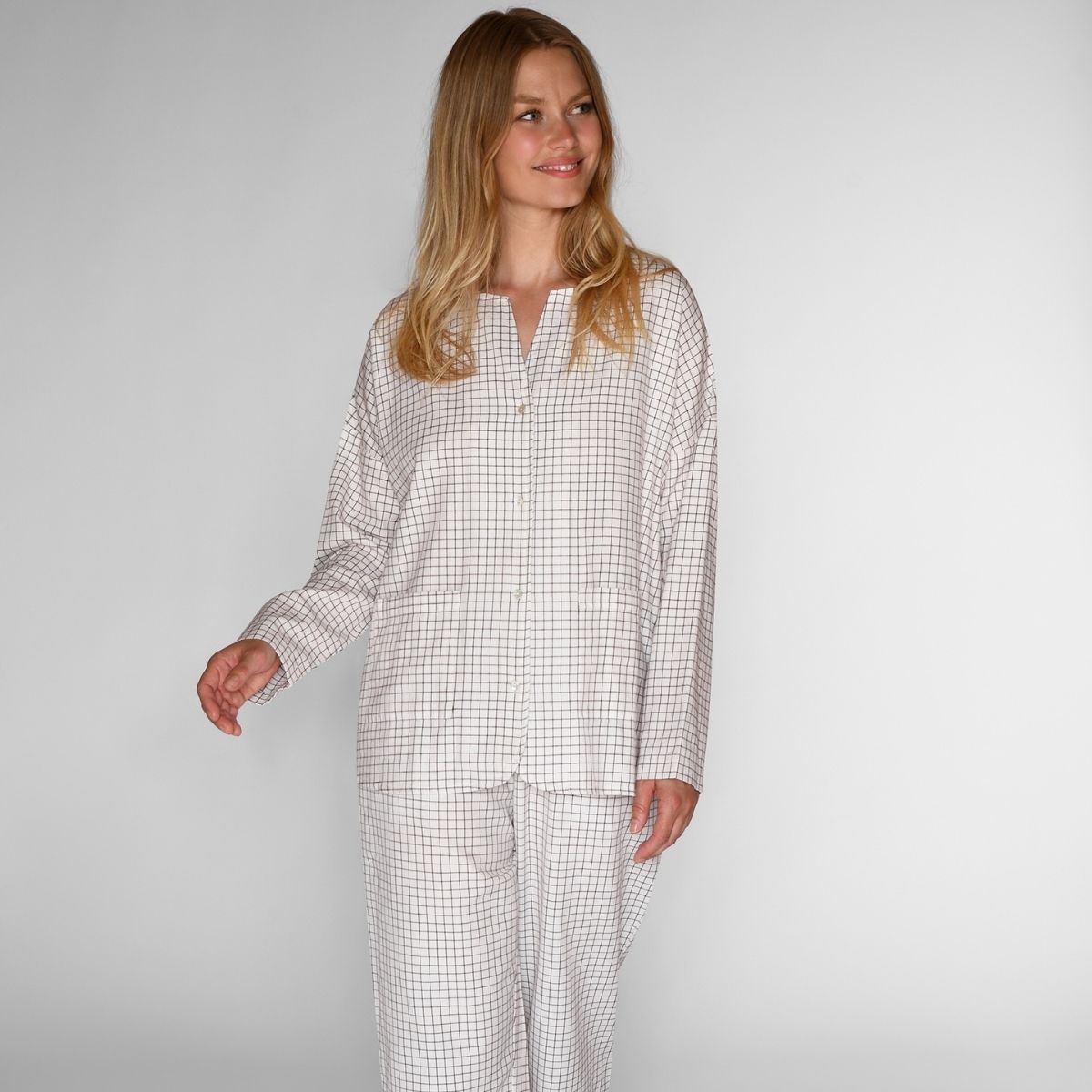 CCDK Marion pyjamas, hvid - 61487 - 1034 - Whisper White Check