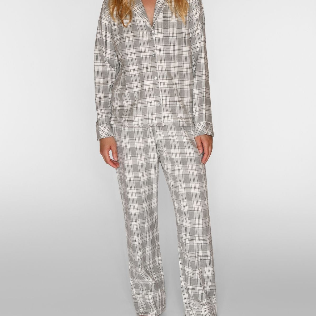 CCDK Helga pyjamas, creme - 62060 - 9019 - Grey Melange Check