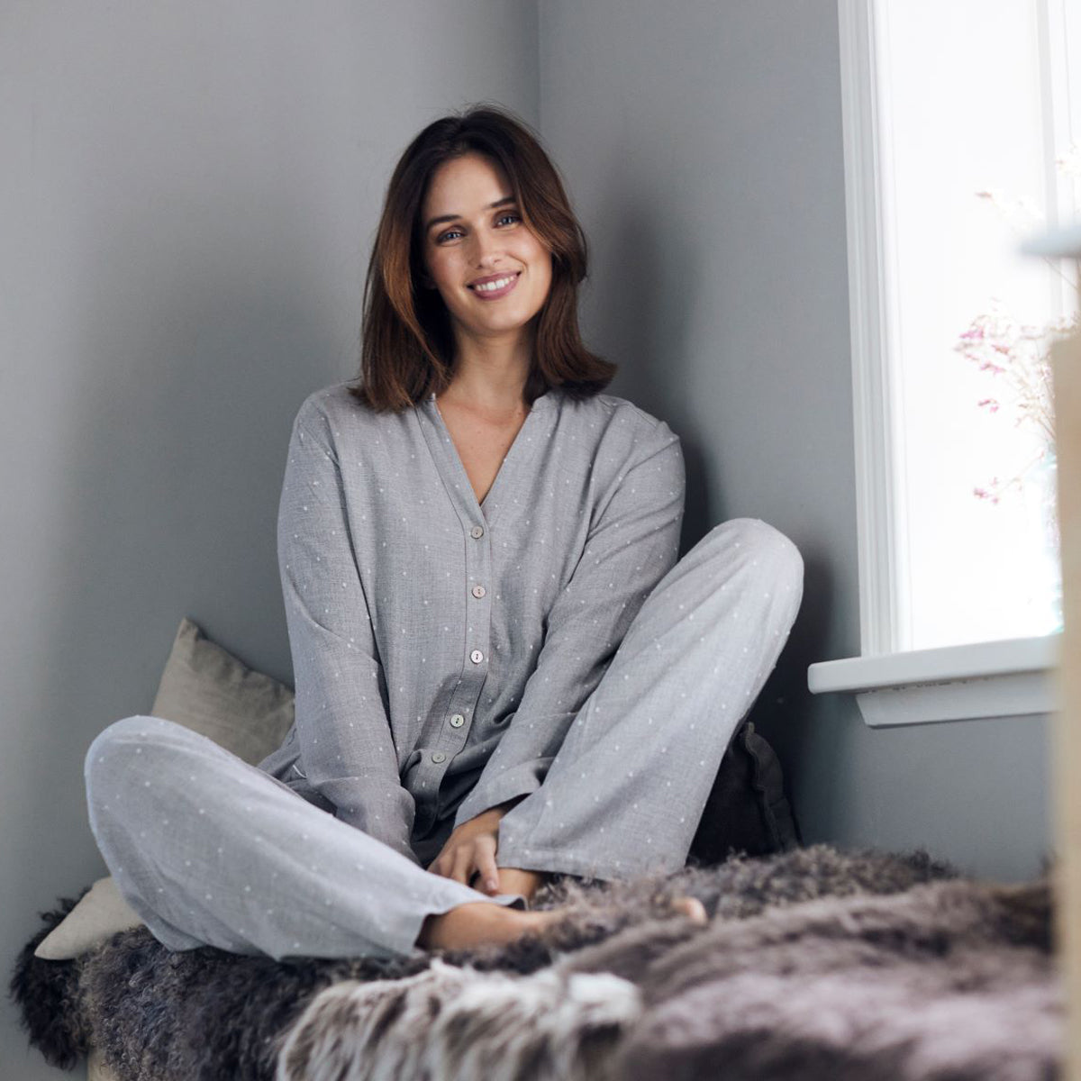 CCDK Jenny natskjorte, grå - 623578 - 9015 - Grey Melange