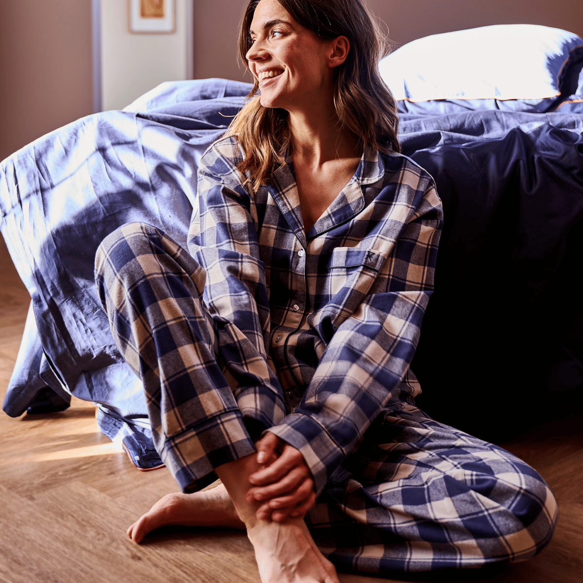 JBS of Denmark Flannel natbukser, multi - 8-1123-21 - 882 - Blue