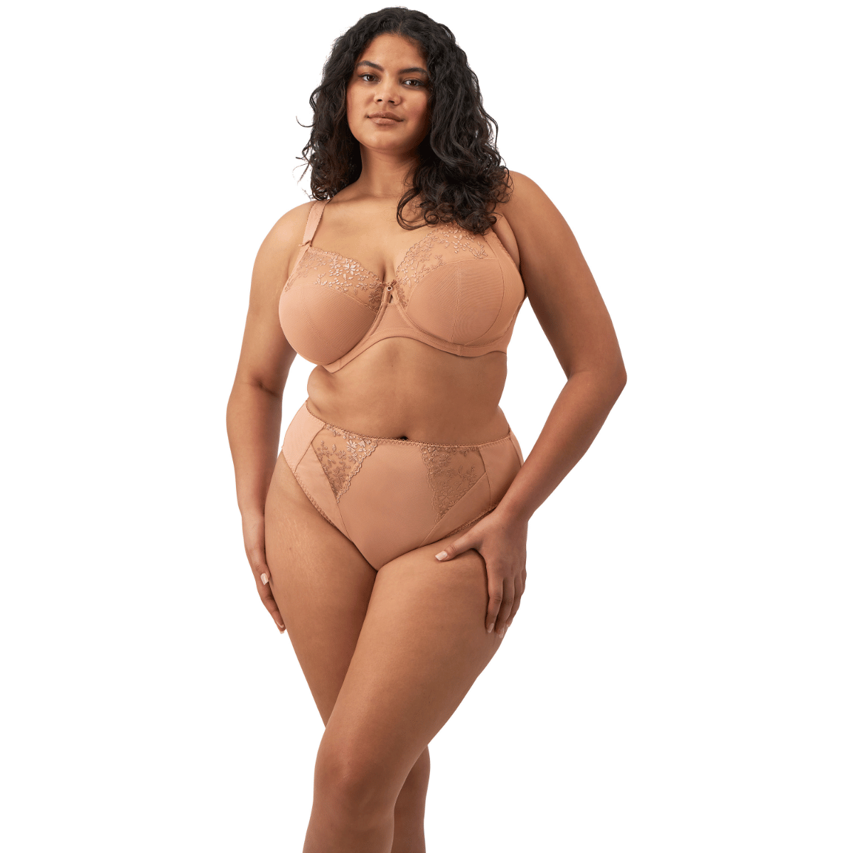 Elomi Zarla BH med bøjle, beige - EL302505 - CAT - Cafe Au Lait