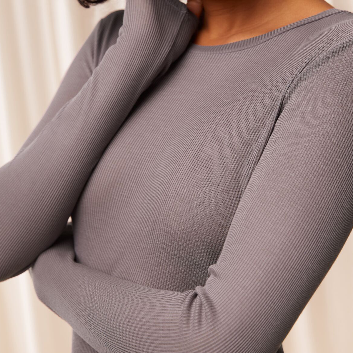 Triumph Beauty Layers top, grå - 10221062 - 3091 - Pigeon Grey