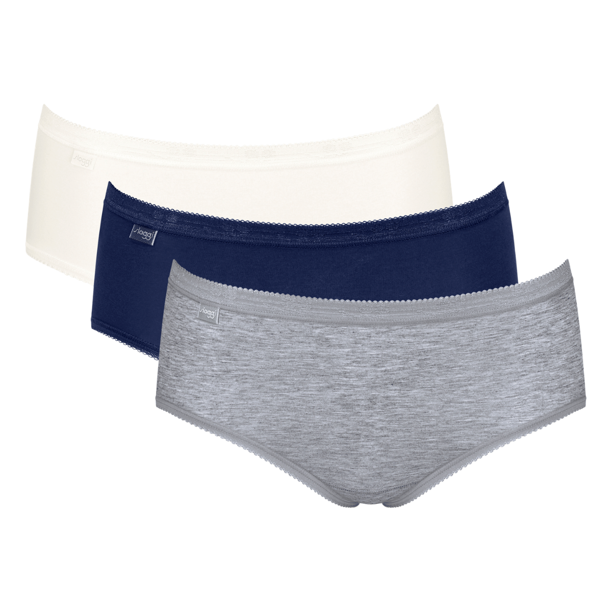 Sloggi Basic+ 3-Pack midi trusse, multi - 10107163 - V017 - Multiple Colours
