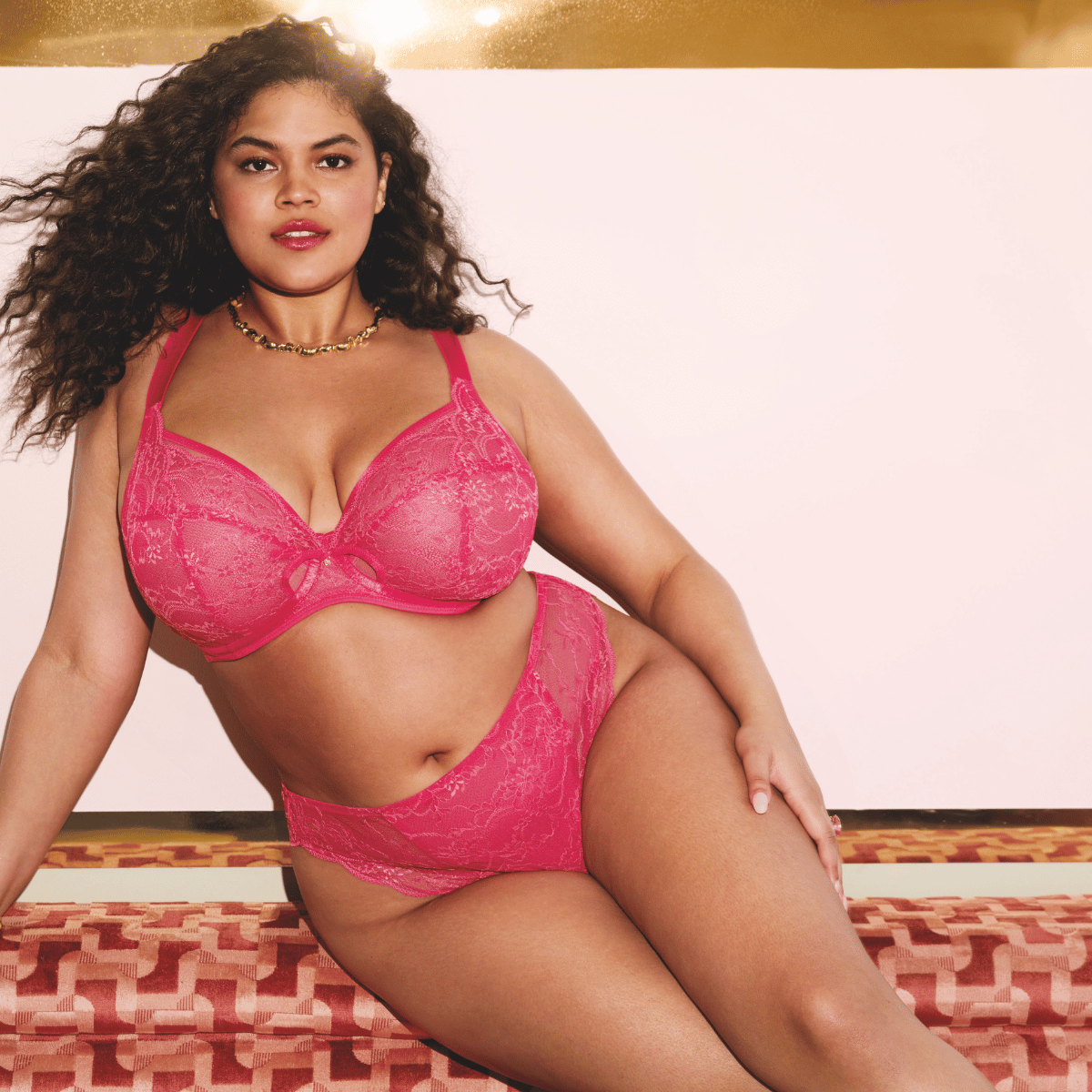 EL302902 - AZA - Elomi - Darcie - Plunge BH - Pink - EL302902 - AZA - Azalea