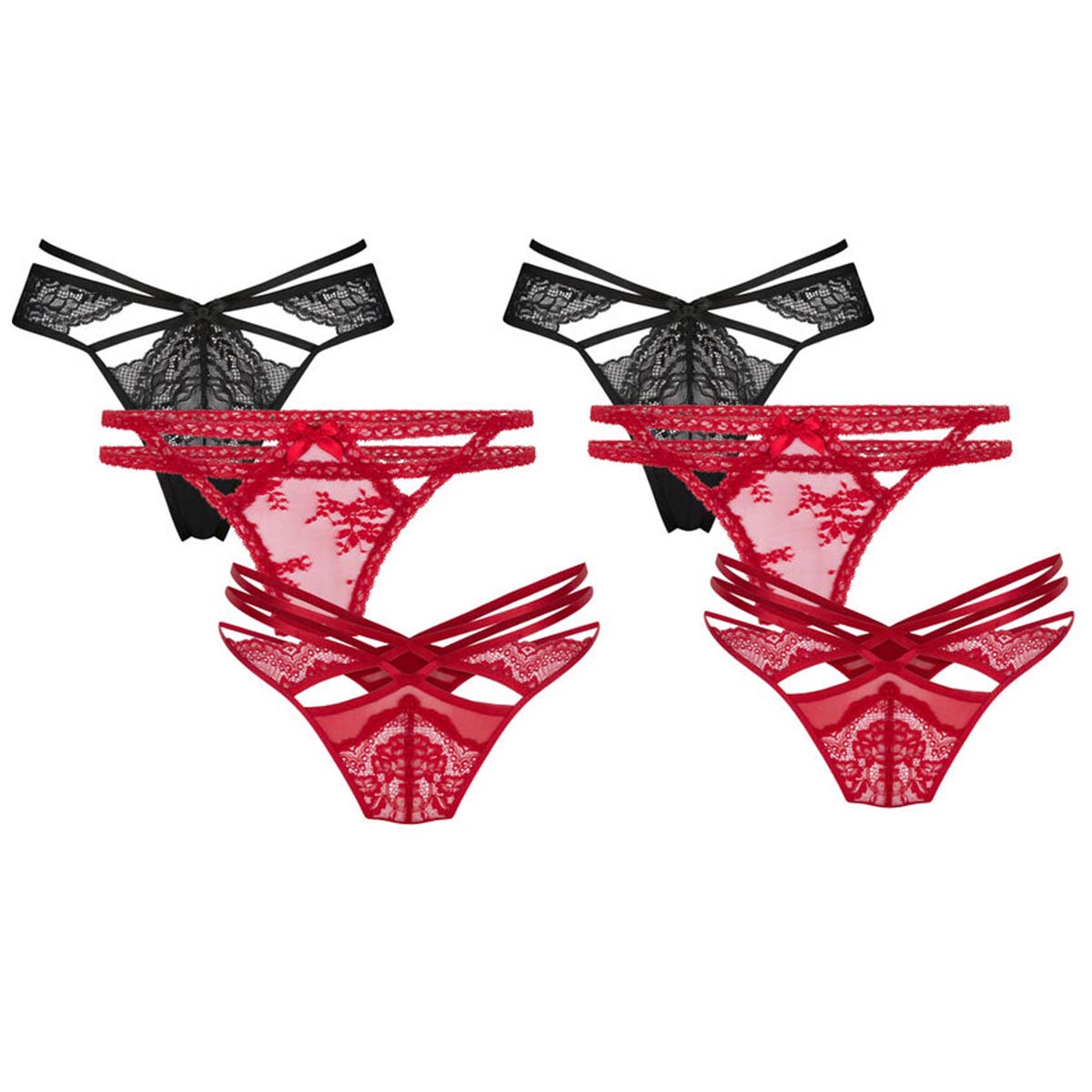 Hunkemöller 6-pak g-streng, multi - 305937 - Chili Pepper - Chili pepper