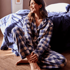 JBS of Denmark Flannel natbukser, multi - 8-1123-21 - 882 - Blue