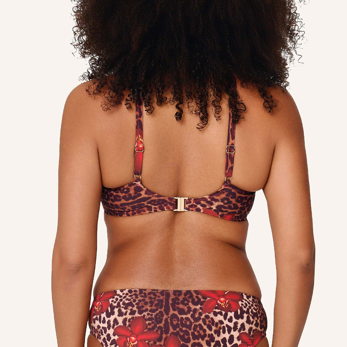 LingaDore Leopard Flower Shine bikini top med bøjle, leopard - 8201A-1 - 340 - Leopard Flower