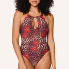 LingaDore Leopard Flower Shine badedragt uden bøjle, leopard - 8201SS - 340 - Leopard Flower