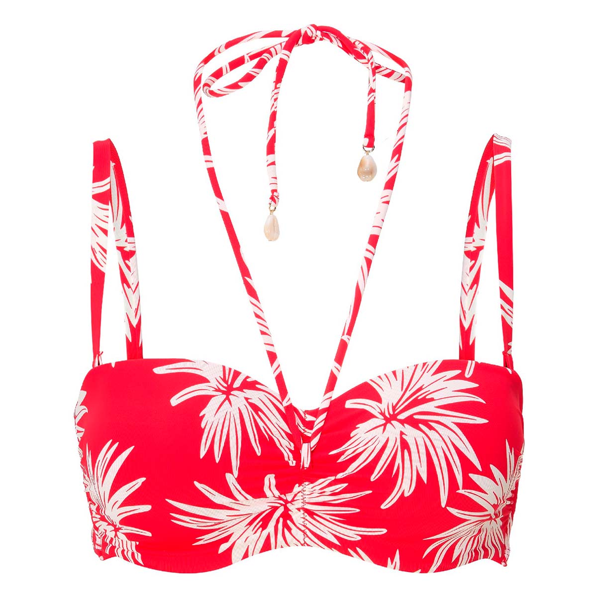 LingaDore Fresh Flowers bikini top med bøjle, rød - 8203BC - 343 - Leaf Stripe