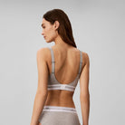 Calvin Klein New Signature Logo bralette BH, grå - LV00QF9071 - P7A - Grey Heather