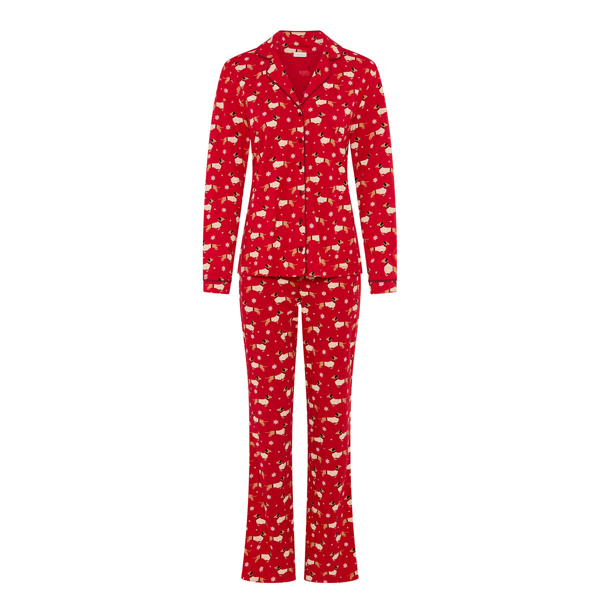 Lascana X-Mas pyjamas, rød - GD-82-50 - red aop - Red AOP