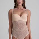 Bye Bra Lacy High Waist Shaping bodystocking, beige - LACOBB - Beige - Beige