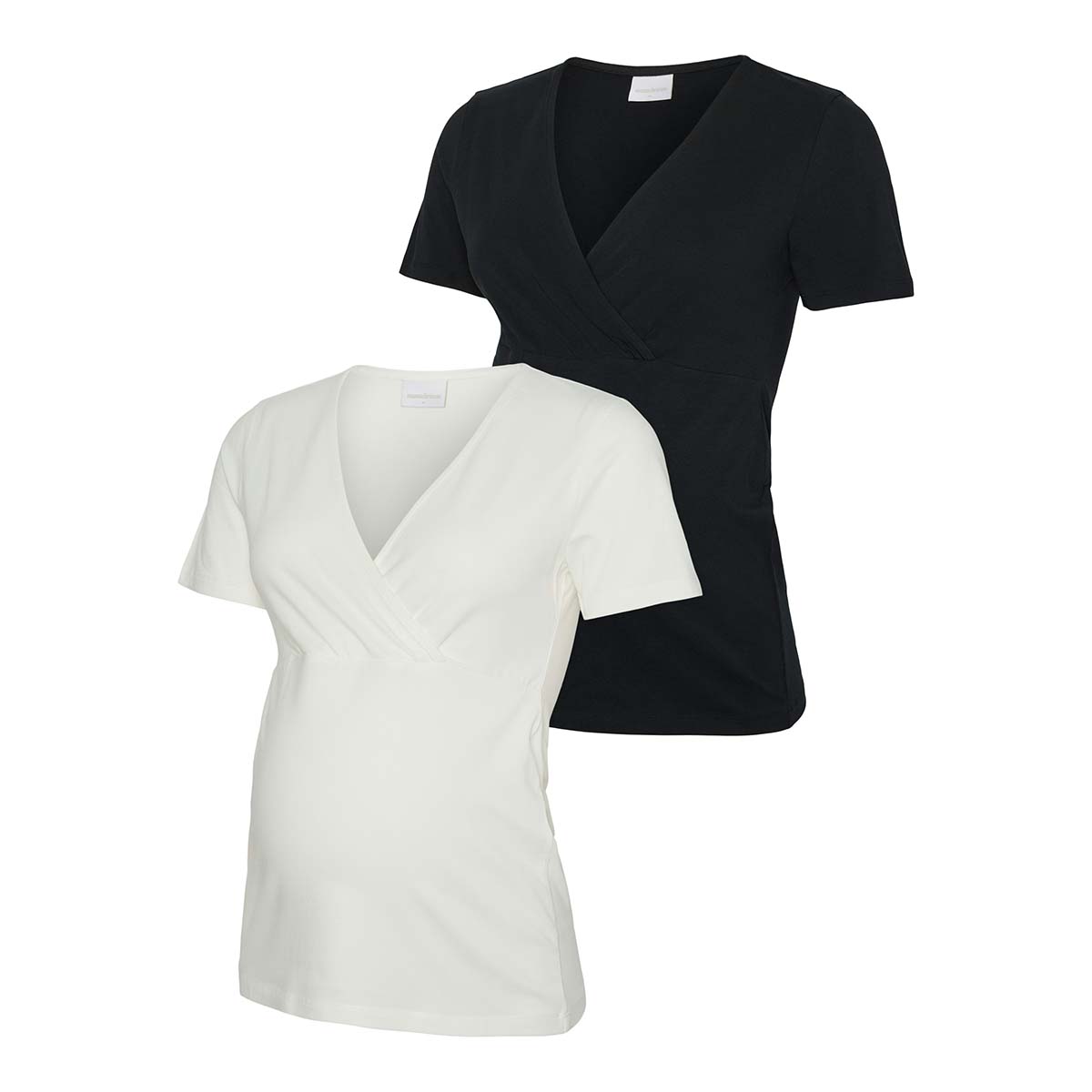 Mamalicious MLkerrie Tess 2-pak graviditetstop, multi - 20023417 - Black/snow White - Black/snow White